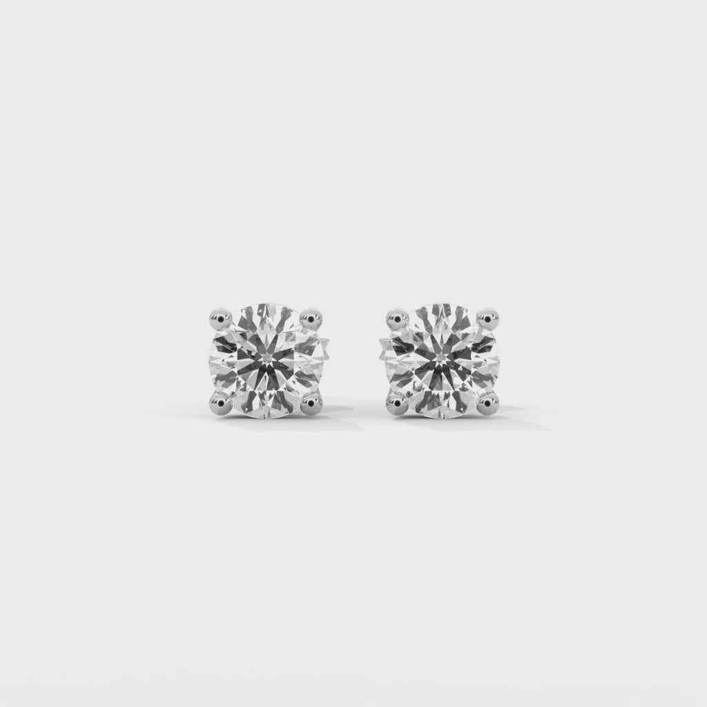 Lab-Grown Diamond Round 4 Prong Stud Earrings