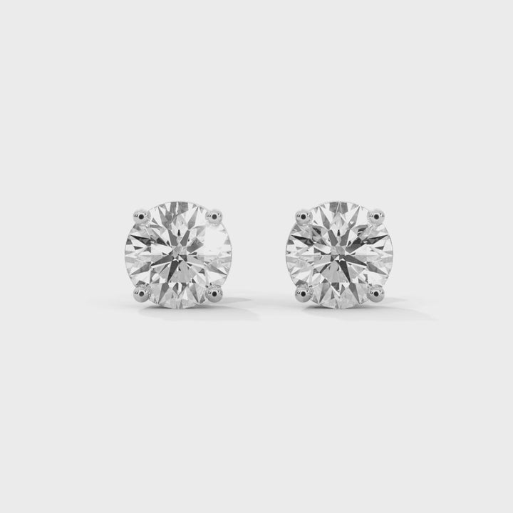 Lab-Grown Diamond Round 4 Prong Stud Earrings