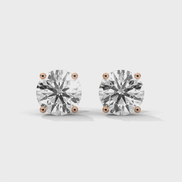 Lab-Grown Diamond Round 4 Prong Stud Earrings