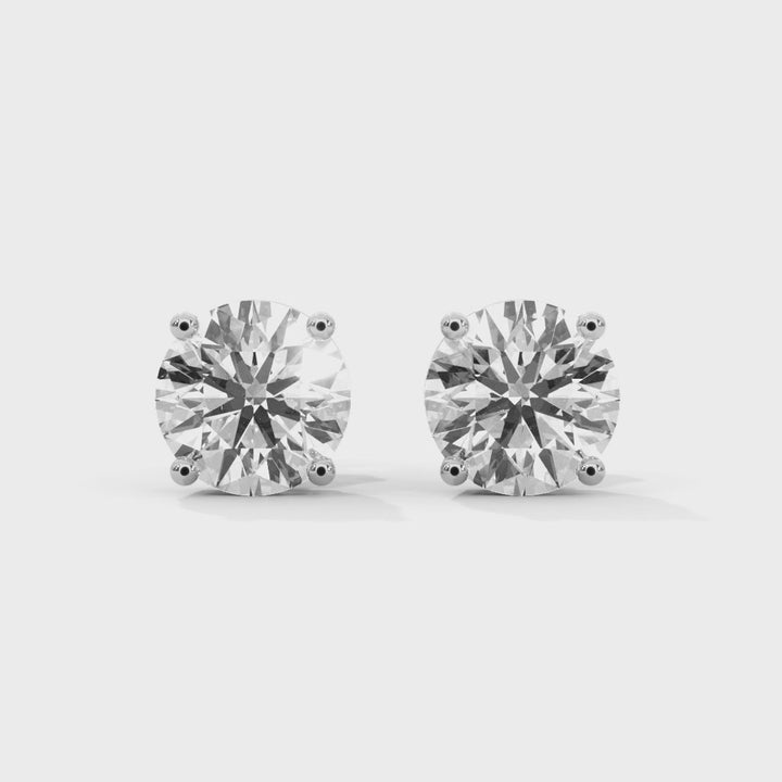 Lab-Grown Diamond Round 4 Prong Stud Earrings