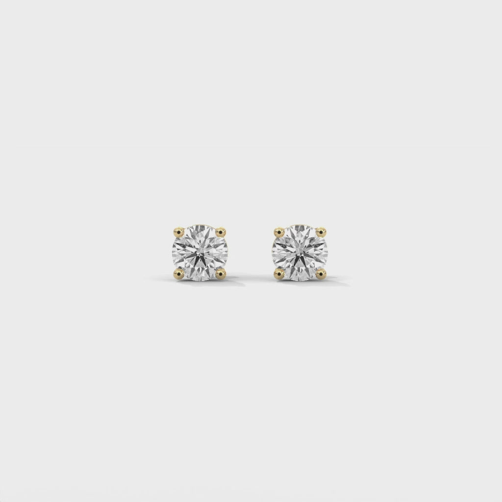 Lab-Grown Diamond Round 4 Prong Stud Earrings