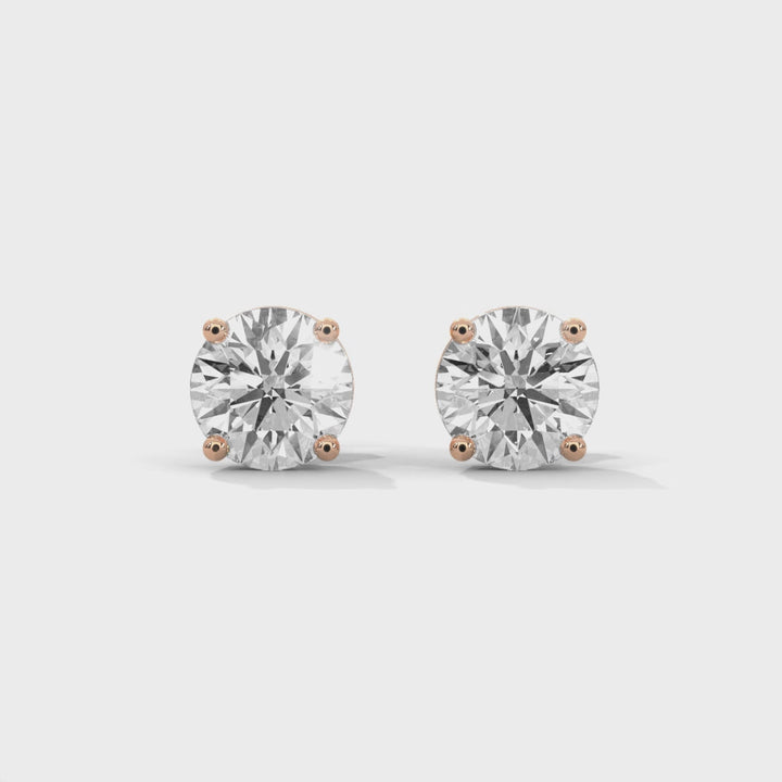 Lab-Grown Diamond Round 4 Prong Stud Earrings