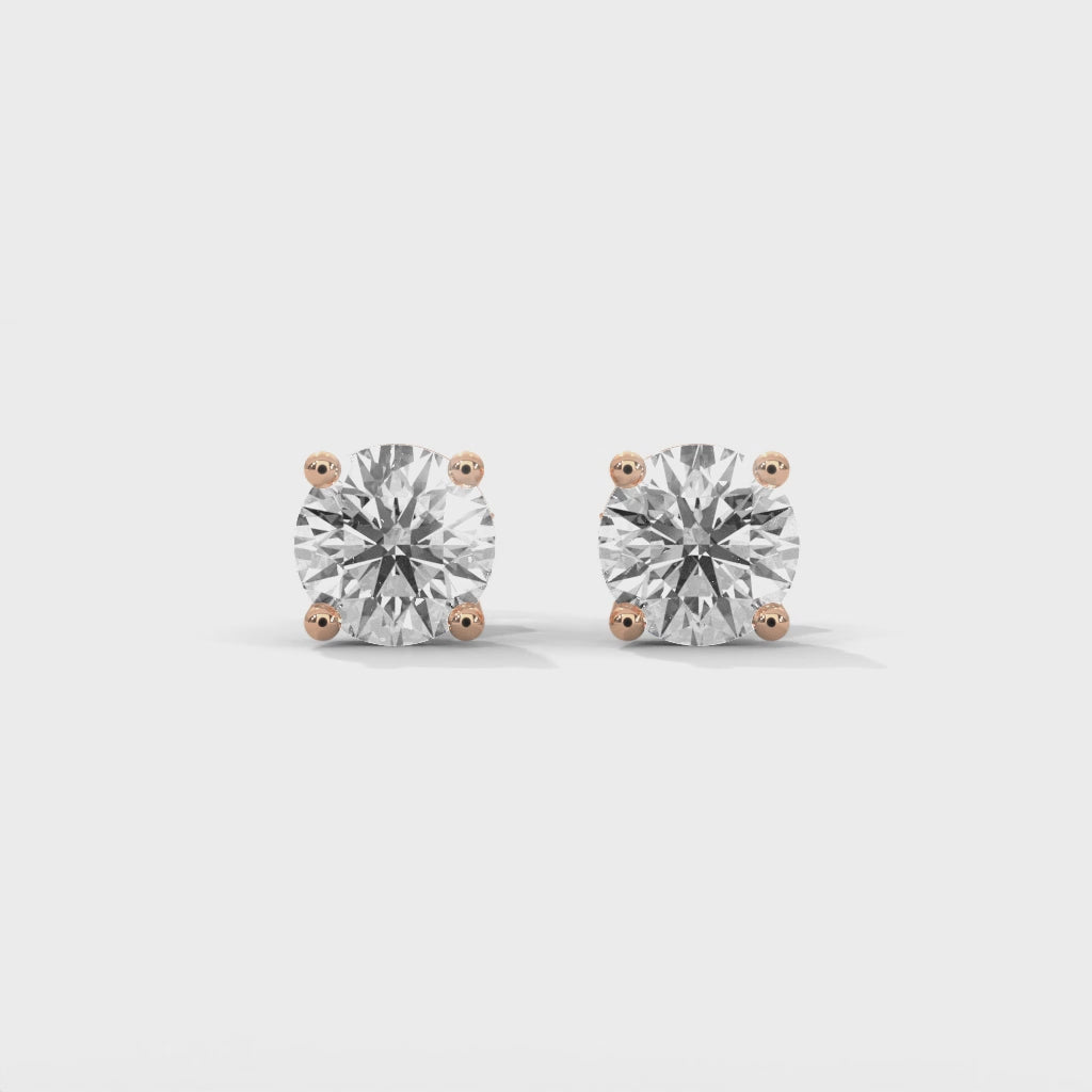 Lab-Grown Diamond Round 4 Prong Stud Earrings