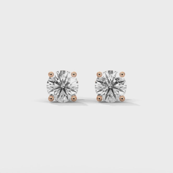 Lab-Grown Diamond Round 4 Prong Stud Earrings