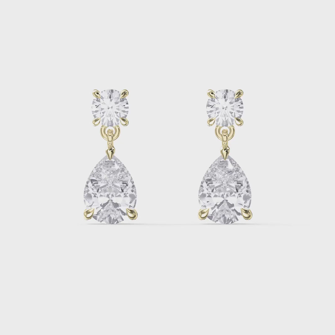 5ct Lab Grown Diamond Drop Earrings