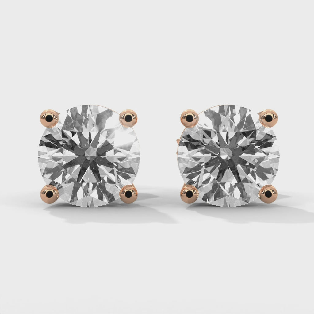 Lab-Grown Diamond Round 4 Prong Stud Earrings