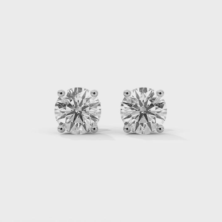 Lab-Grown Diamond Round 4 Prong Stud Earrings