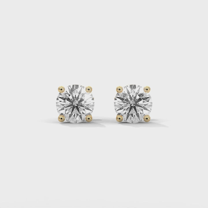 Lab-Grown Diamond Round 4 Prong Stud Earrings