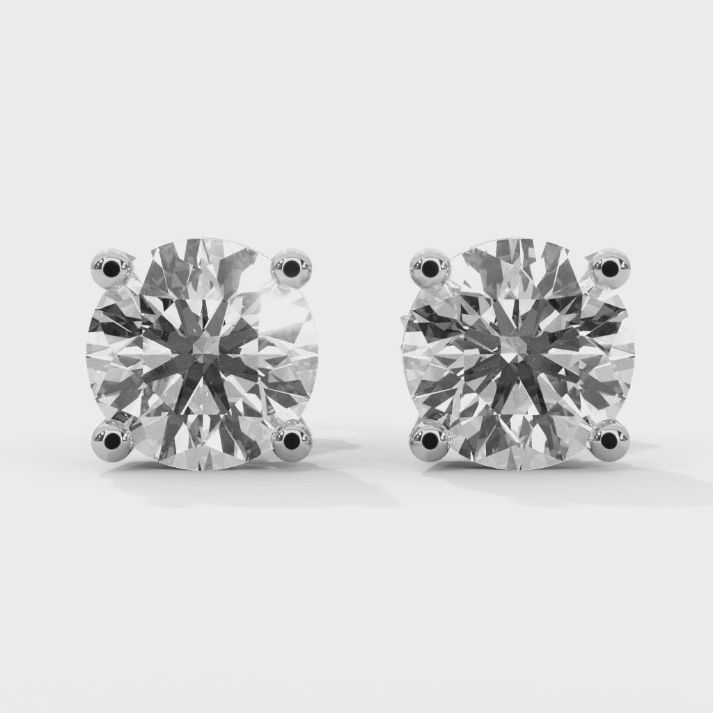 Lab-Grown Diamond Round 4 Prong Stud Earrings