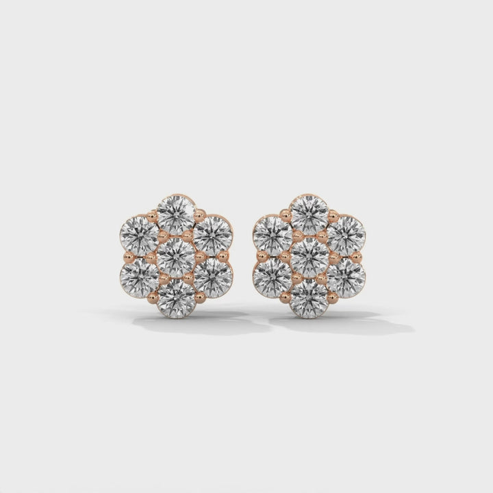 Floral Cluster Diamond Studs