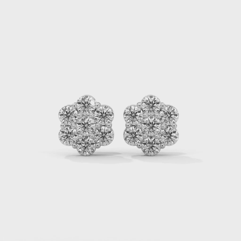 Floral Cluster Diamond Studs