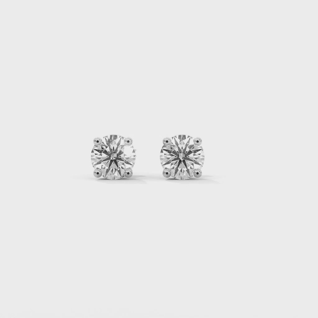 Lab-Grown Diamond Round 4 Prong Stud Earrings