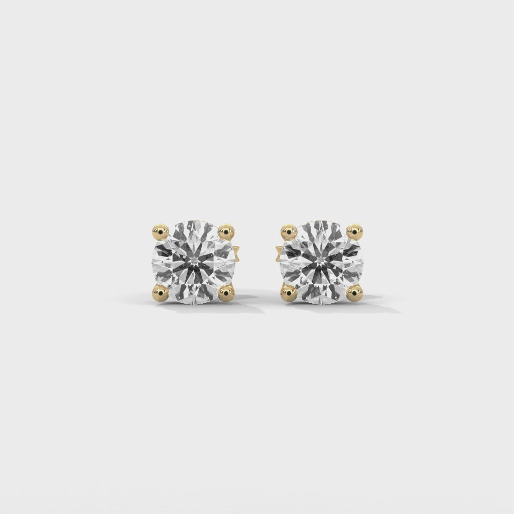 Lab-Grown Diamond Round 4 Prong Stud Earrings