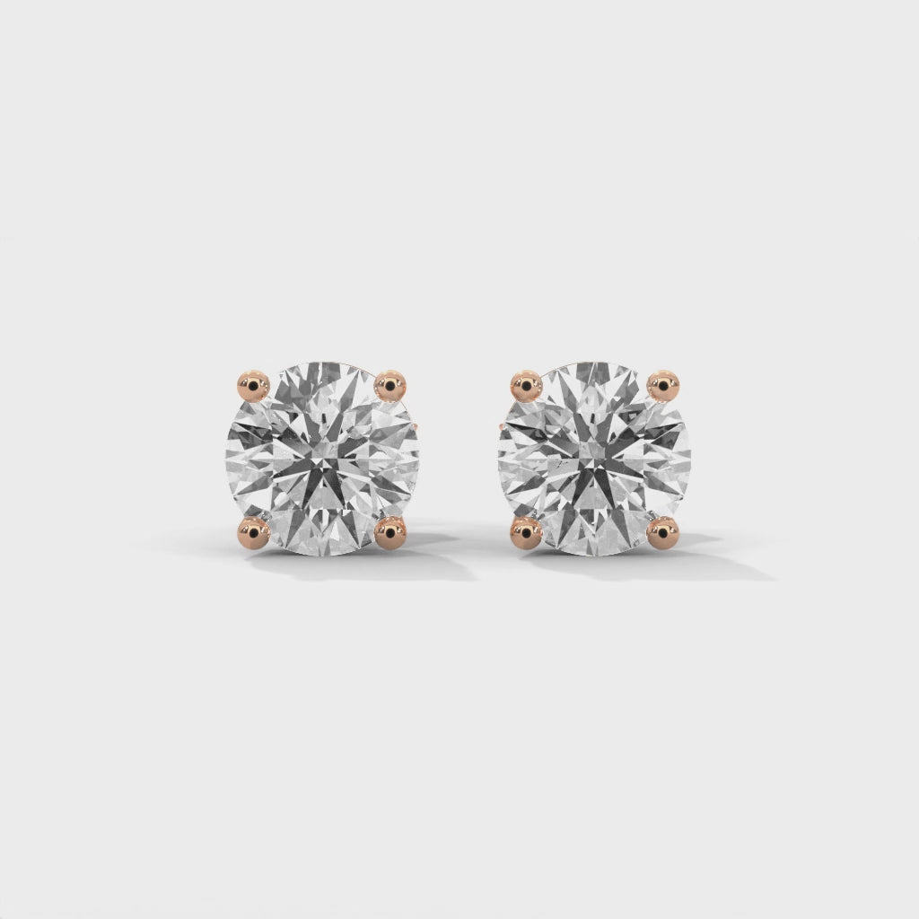 Lab-Grown Diamond Round 4 Prong Stud Earrings