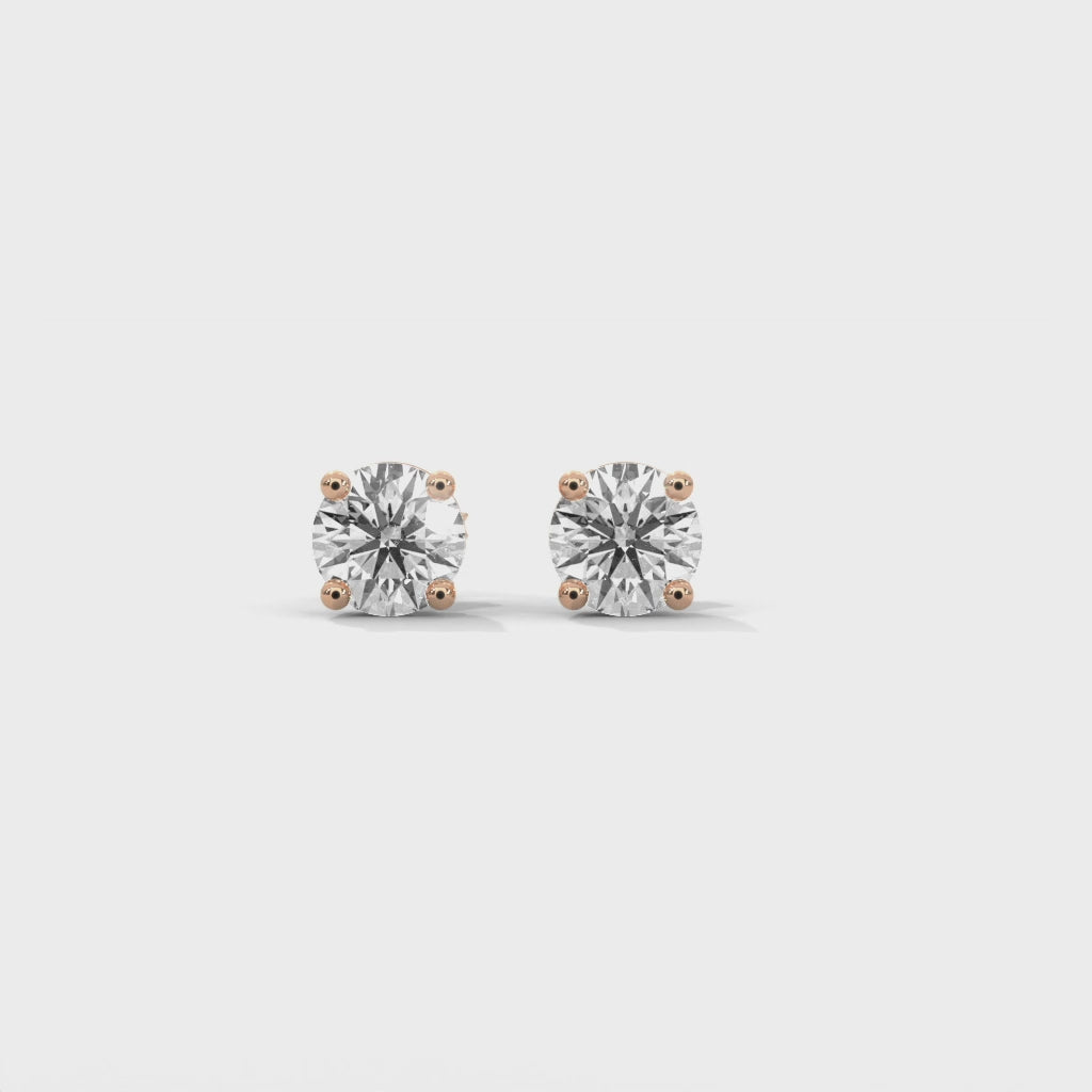 Lab-Grown Diamond Round 4 Prong Stud Earrings