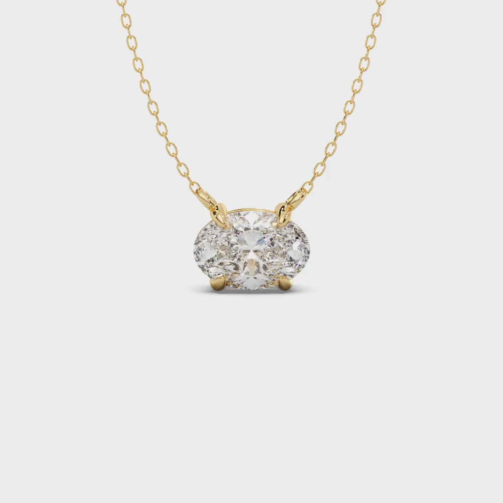 Oval Solitaire Lab Grown Diamond Pendant Necklace