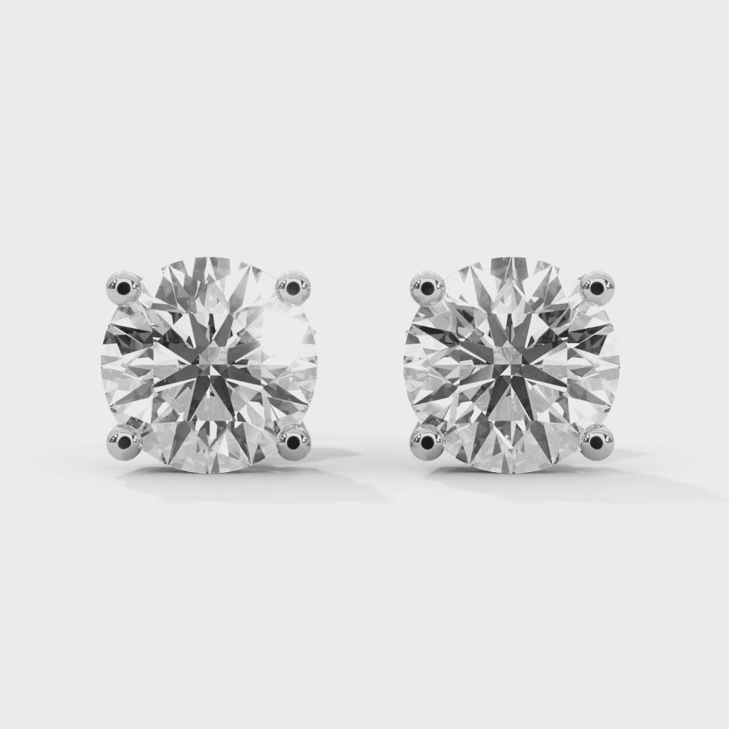 Lab-Grown Diamond Round 4 Prong Stud Earrings