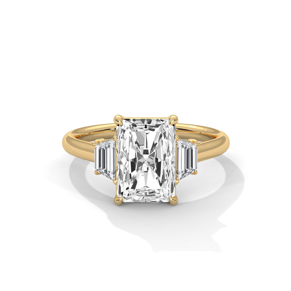 Three Stone Step Cut Trapezoid Setting