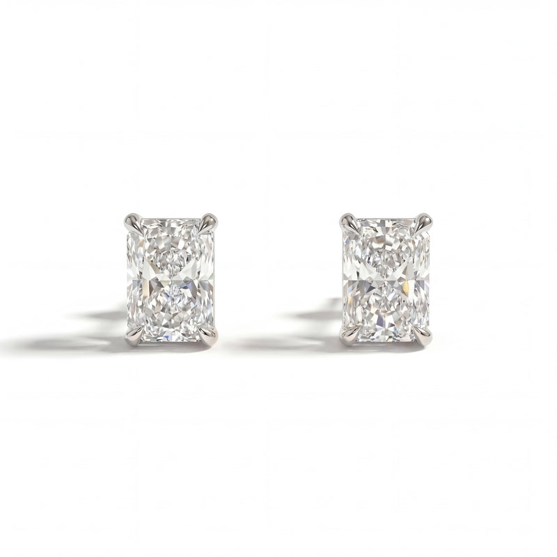 Radiant 4-Prong Lab-Grown Diamond Stud Earrings