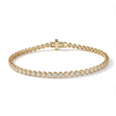 Round Bezel Diamond Tennis Bracelet