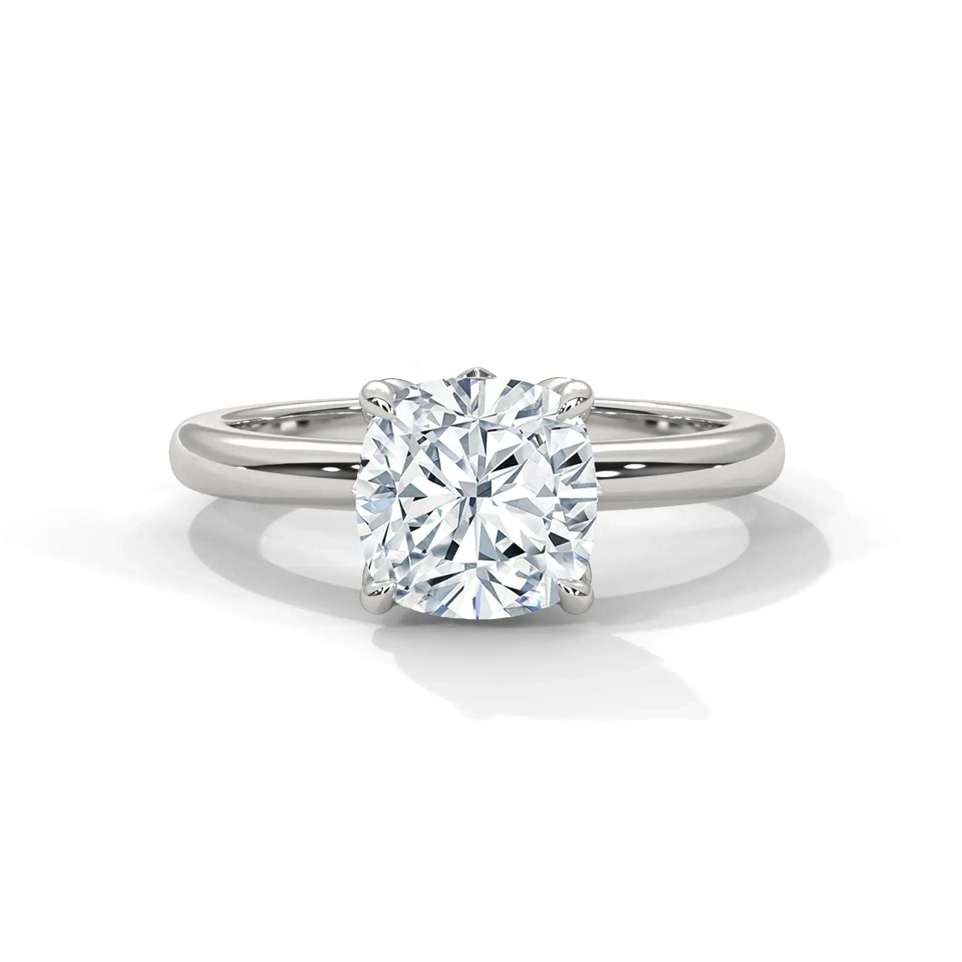 14k White Gold / Cushion