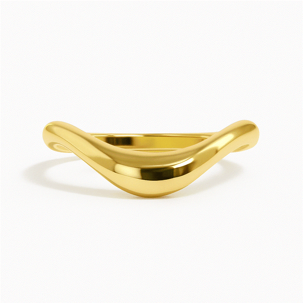 Drip Curved Wedding Band