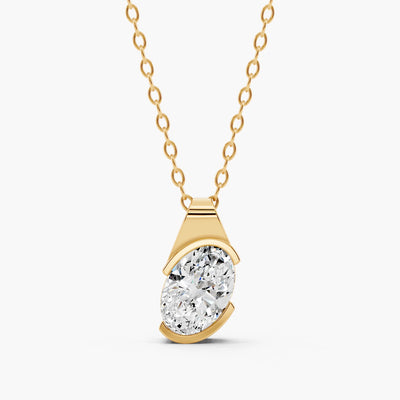 Sloane Oval Lab-Grown Diamond Pendant Necklace