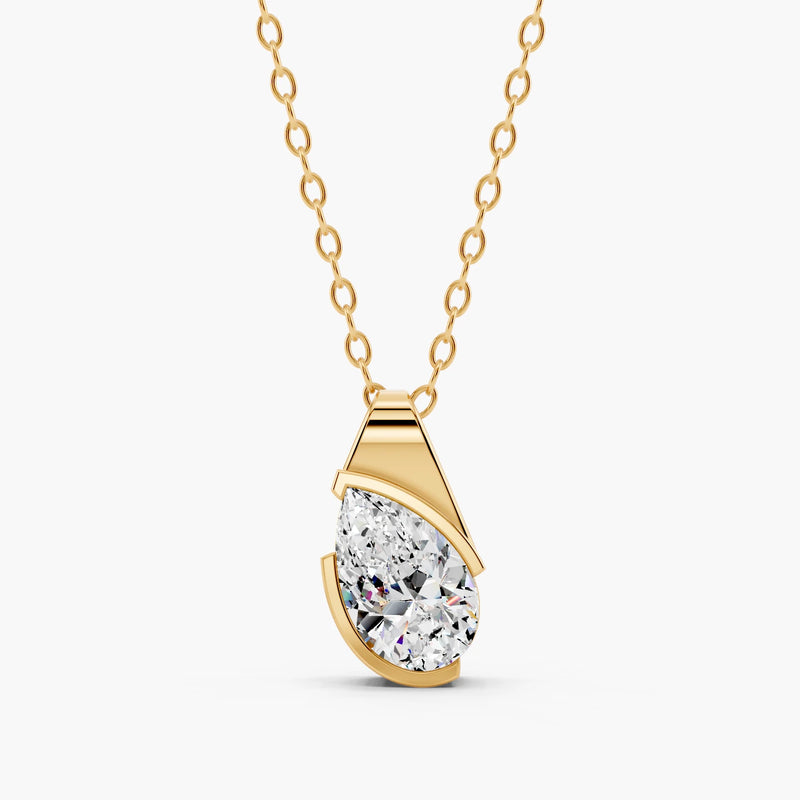 Sloane Pear Lab-Grown Diamond Pendant Necklace
