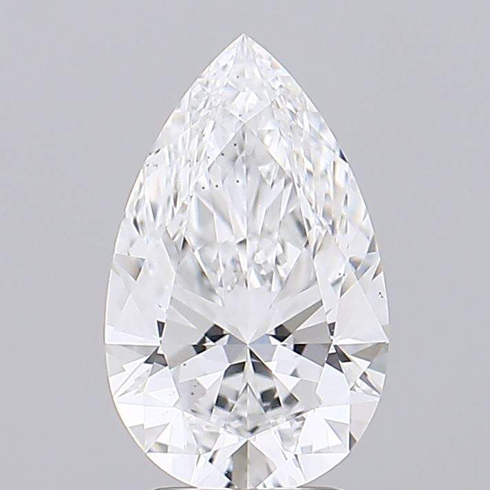 2.06 carat Pear IGI certified lab grown diamond with pear shape and certification badge