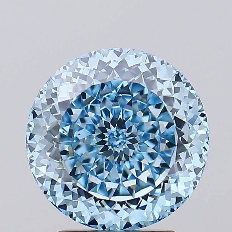 3.08 Carat Portuguese GIA Certified Blue Lab Grown Diamond stone close-up