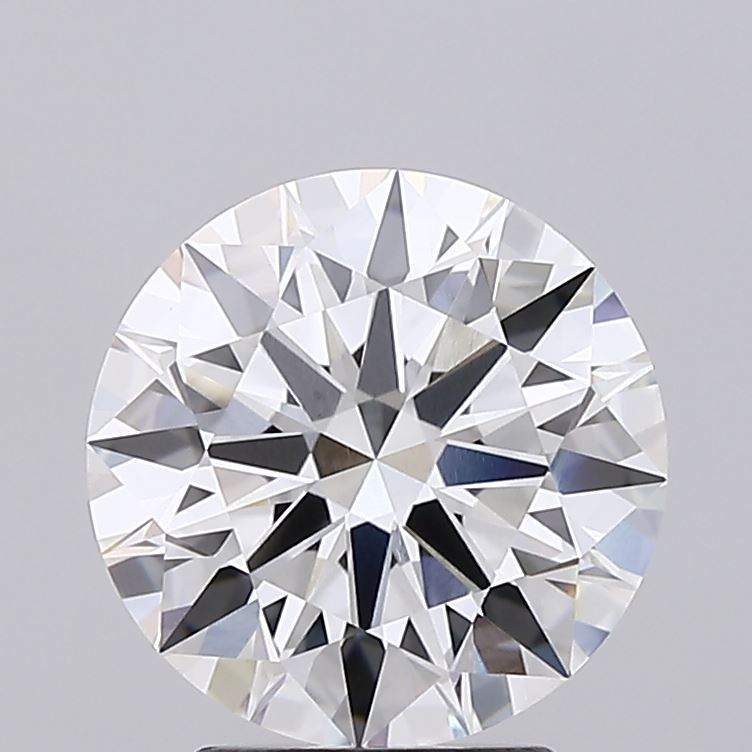 2.84 carat round IGI certified lab grown diamond close-up on light background