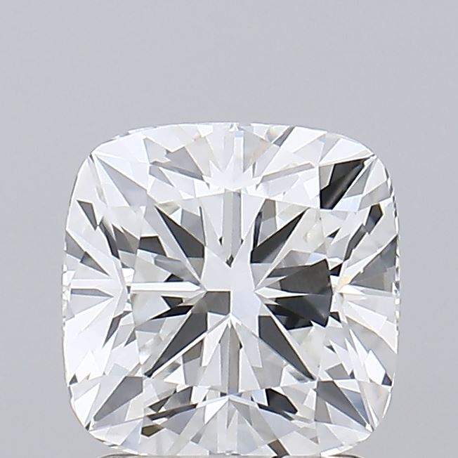 1.83 Carat Cushion lab-grown diamond with a colorless appearance, brilliant faceted cut, and softly rounded square outline.