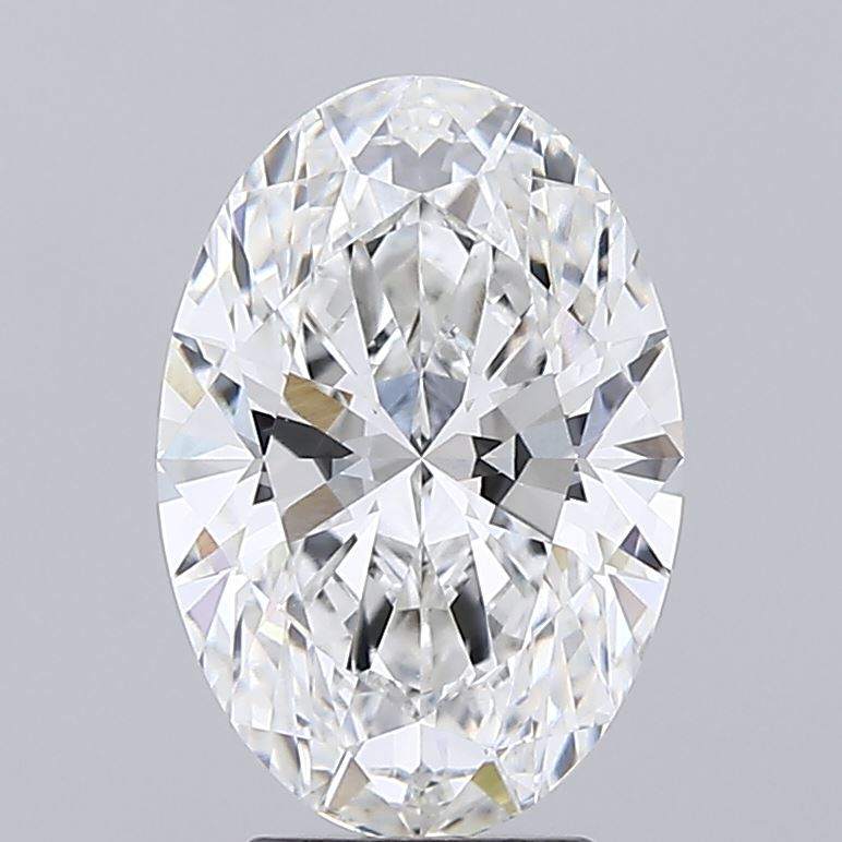 3.58 Carat Oval IGI Certified Lab Grown Diamond gemstone close-up