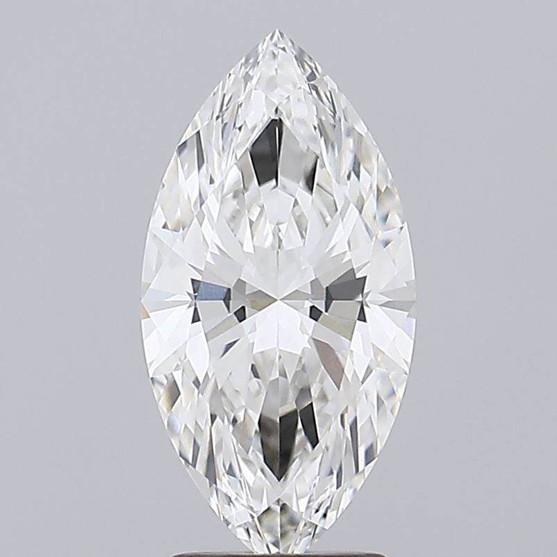 2.77 carat marquise cut GIA certified lab grown diamond on gray background