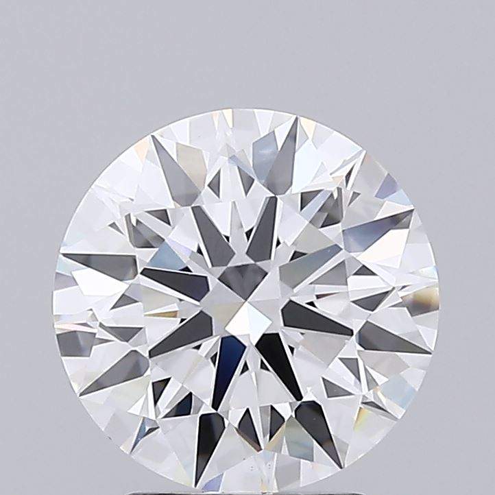 2.89 Carat round GIA certified lab grown diamond sparkling on white background