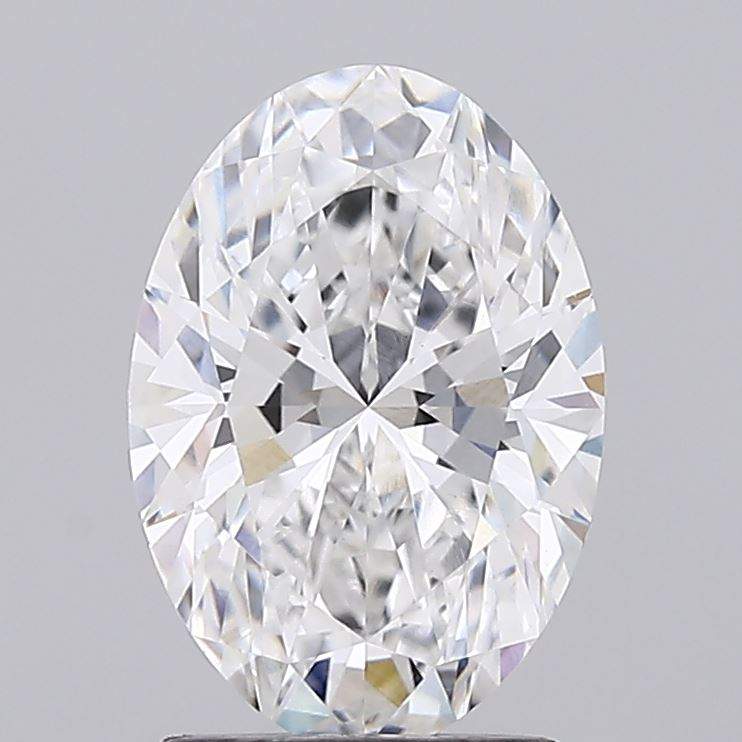 1.72 Carat Oval IGI Certified Lab Grown Diamond gemstone close-up