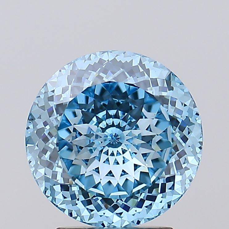 2.76 carat Portuguese GIA certified blue lab grown diamond round cut