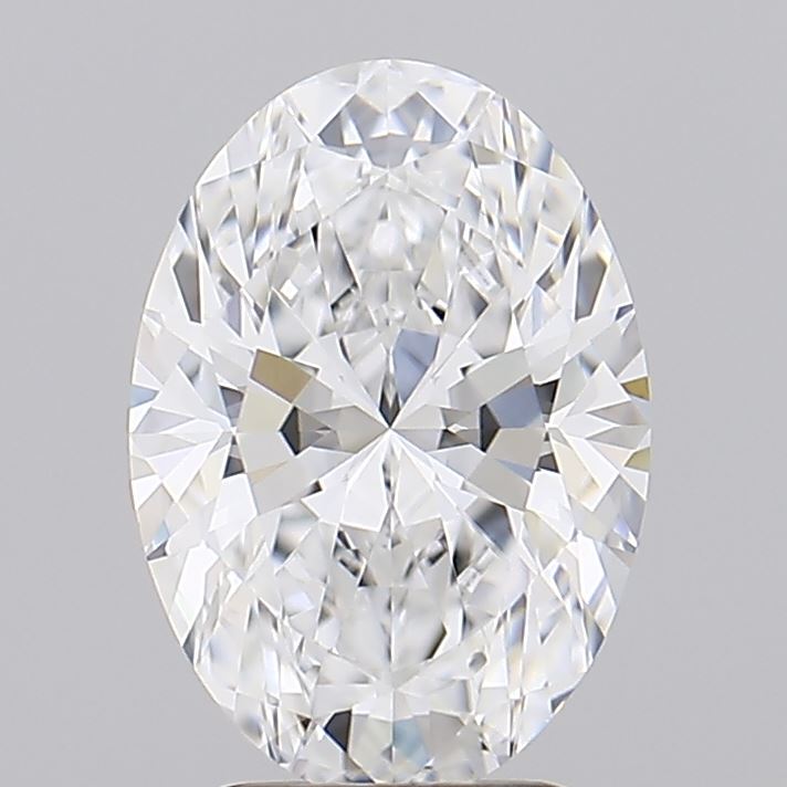 2.21 carat oval GIA certified lab grown diamond on gray background