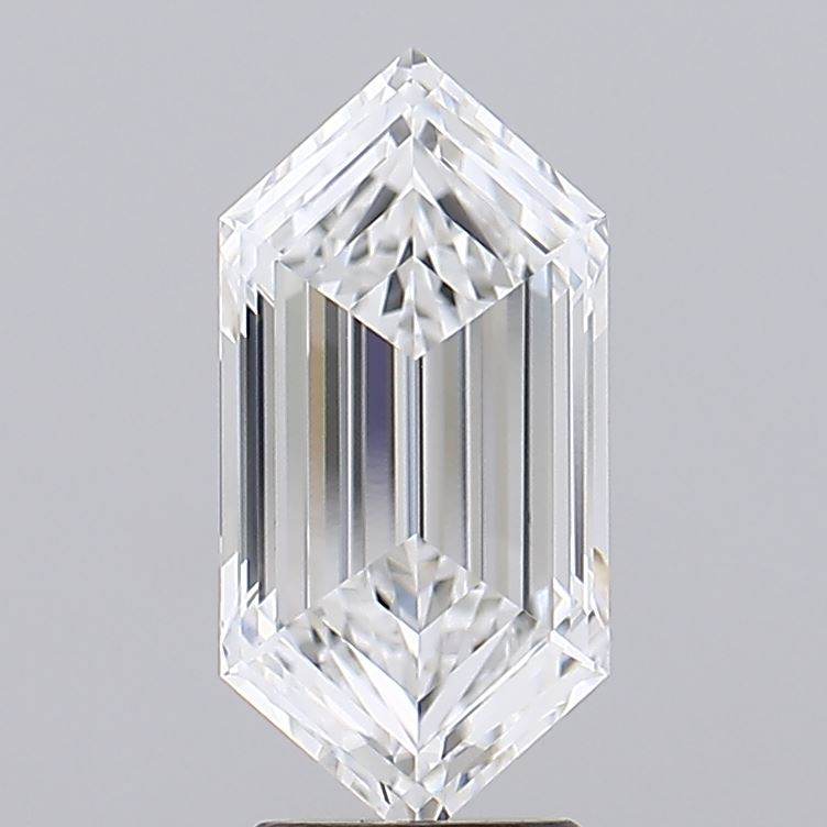 3.06 carat E color hexagon lab grown diamond GIA certified close-up