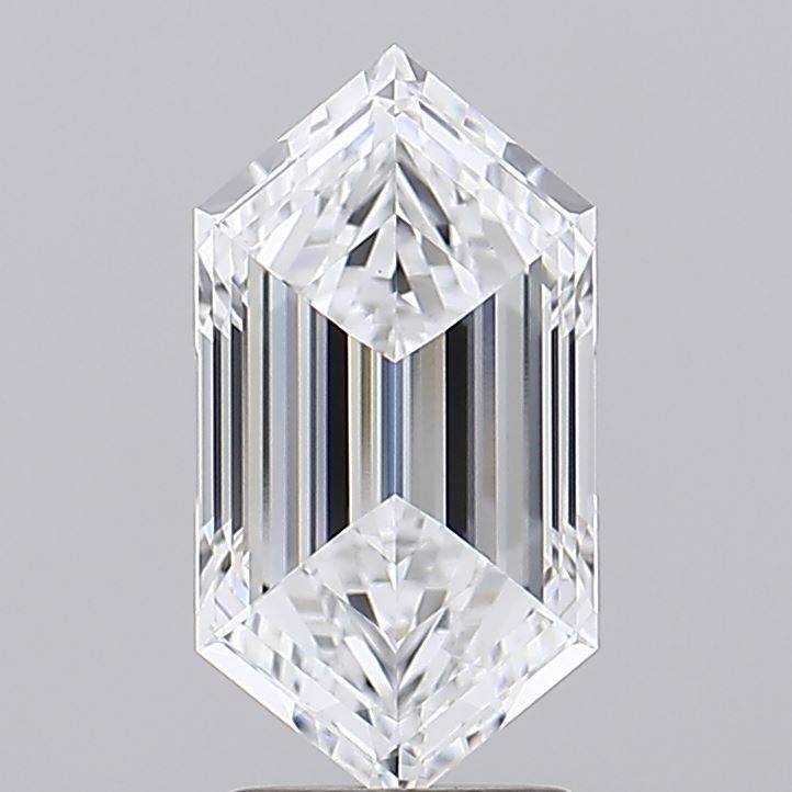 2.59 carat elongated hexagon GIA certified lab grown diamond close-up