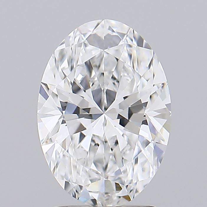 2.2 carat oval GIA certified lab grown diamond gemstone on gray background