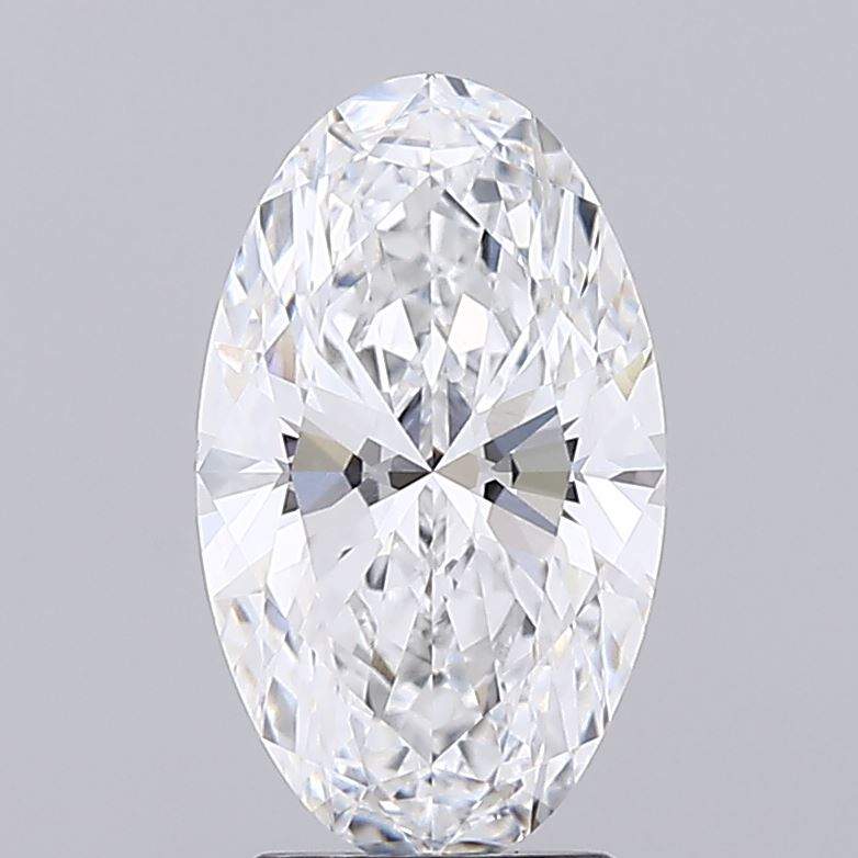 2.59 carat oval IGI certified lab grown diamond on gray background