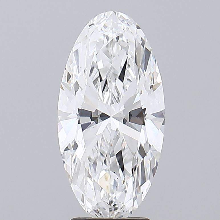 3.04 carat Moval IGI certified lab grown diamond, oval cut, clear gemstone