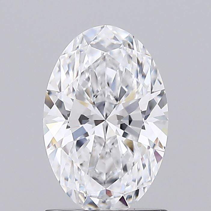 1.05 Carat Oval IGI Certified Lab Grown Diamond close-up on gray background