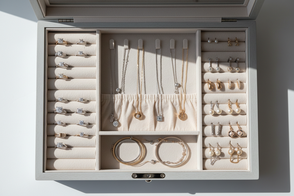 Proper jewelry storage to prevent scratches and tarnish