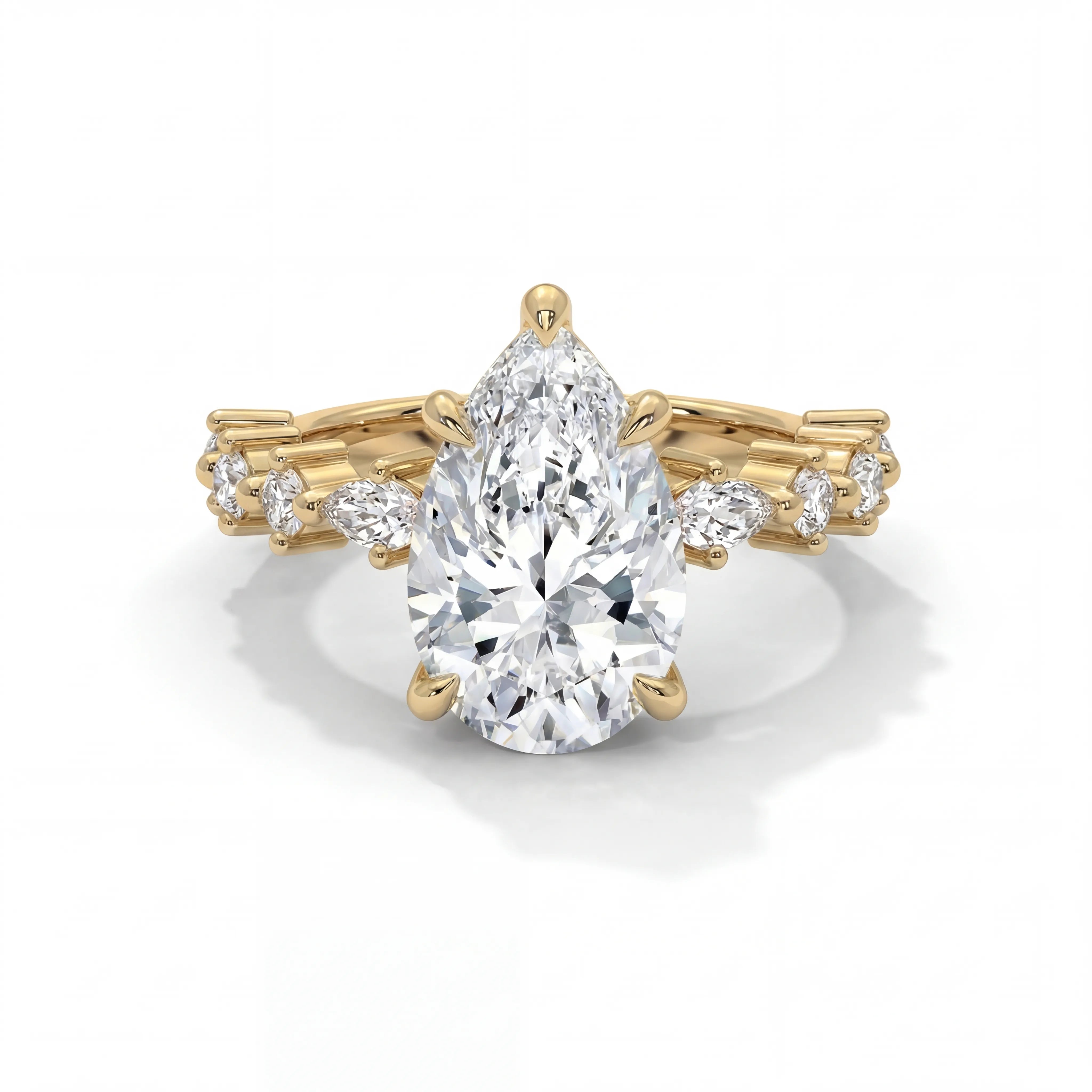 14k Yellow Gold / Pear