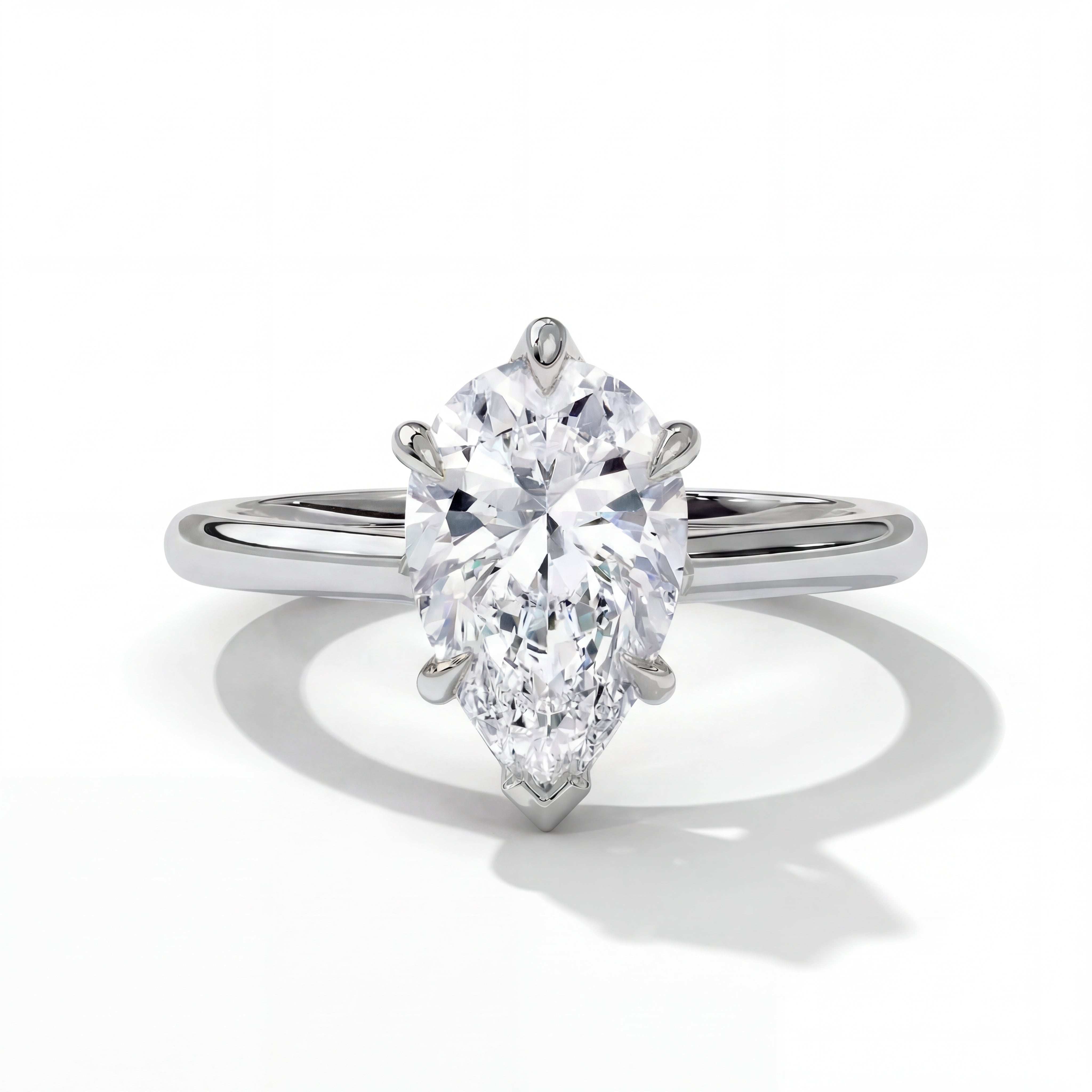 14k White Gold / Pear