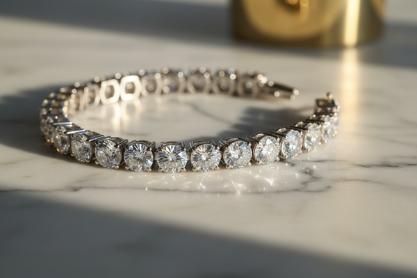 Lab-grown diamond tennis bracelet with continuous sparkle and refined craftsmanship