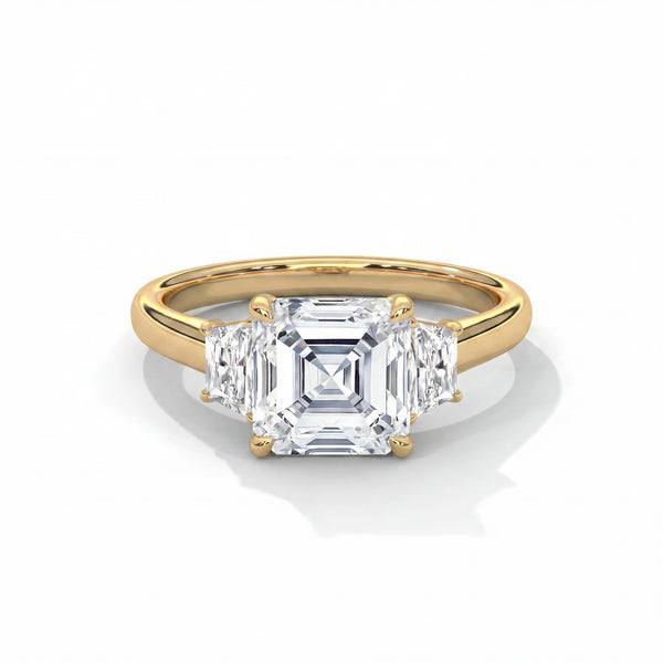 Three Stone Brilliant Trapezoid Setting
