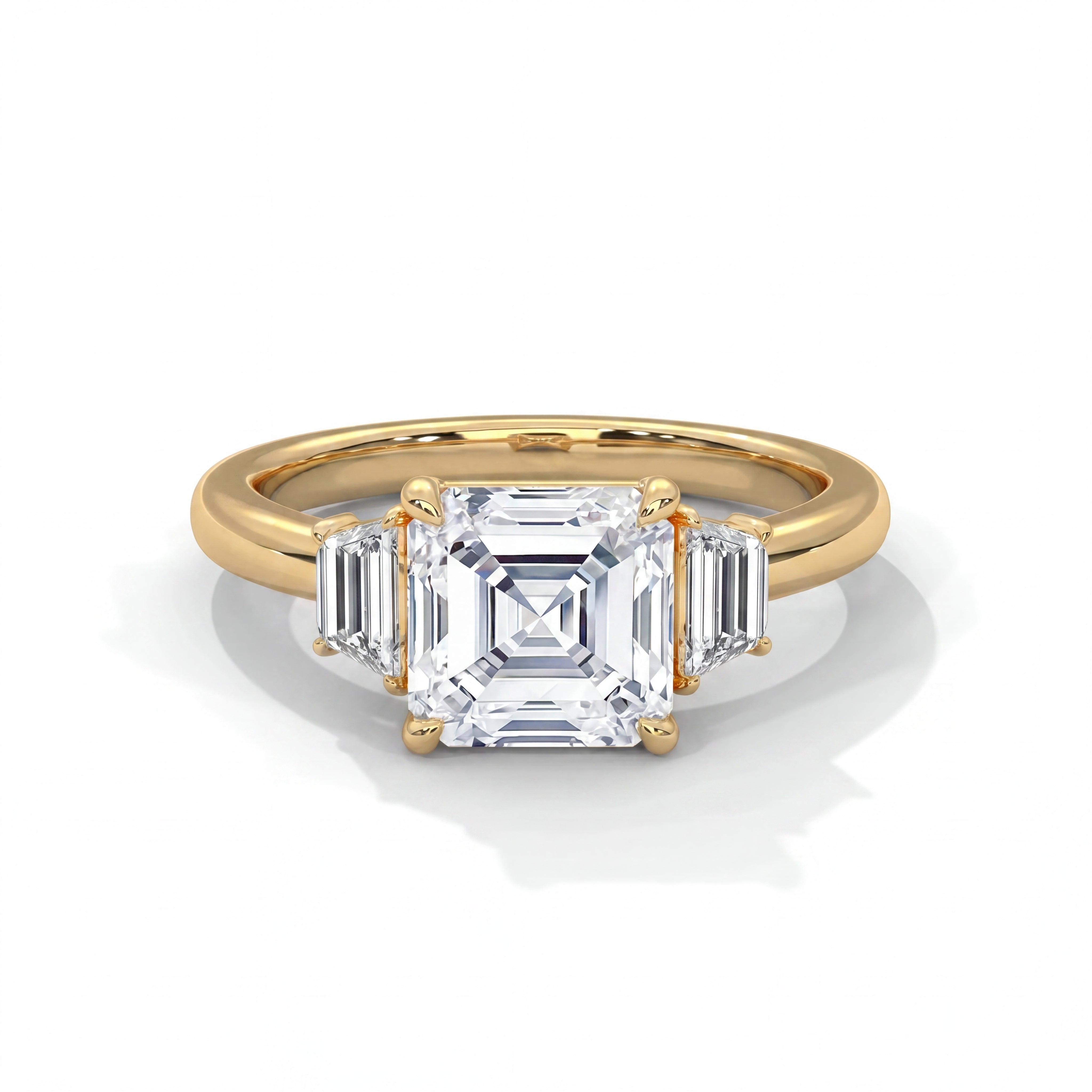 14k Yellow Gold / Asscher